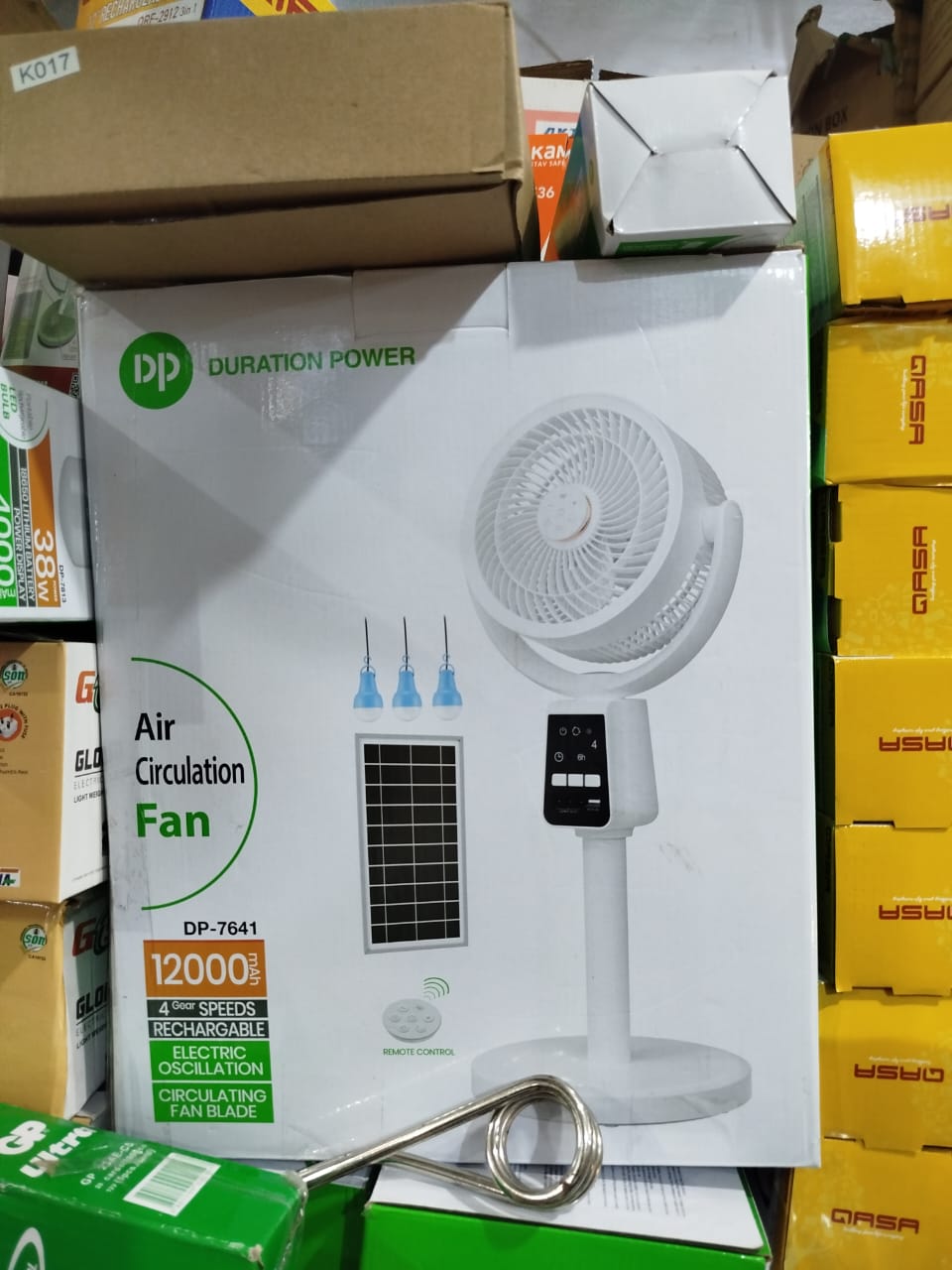 Duration Power DP-7641 Rechargeable Air Circulation Fan