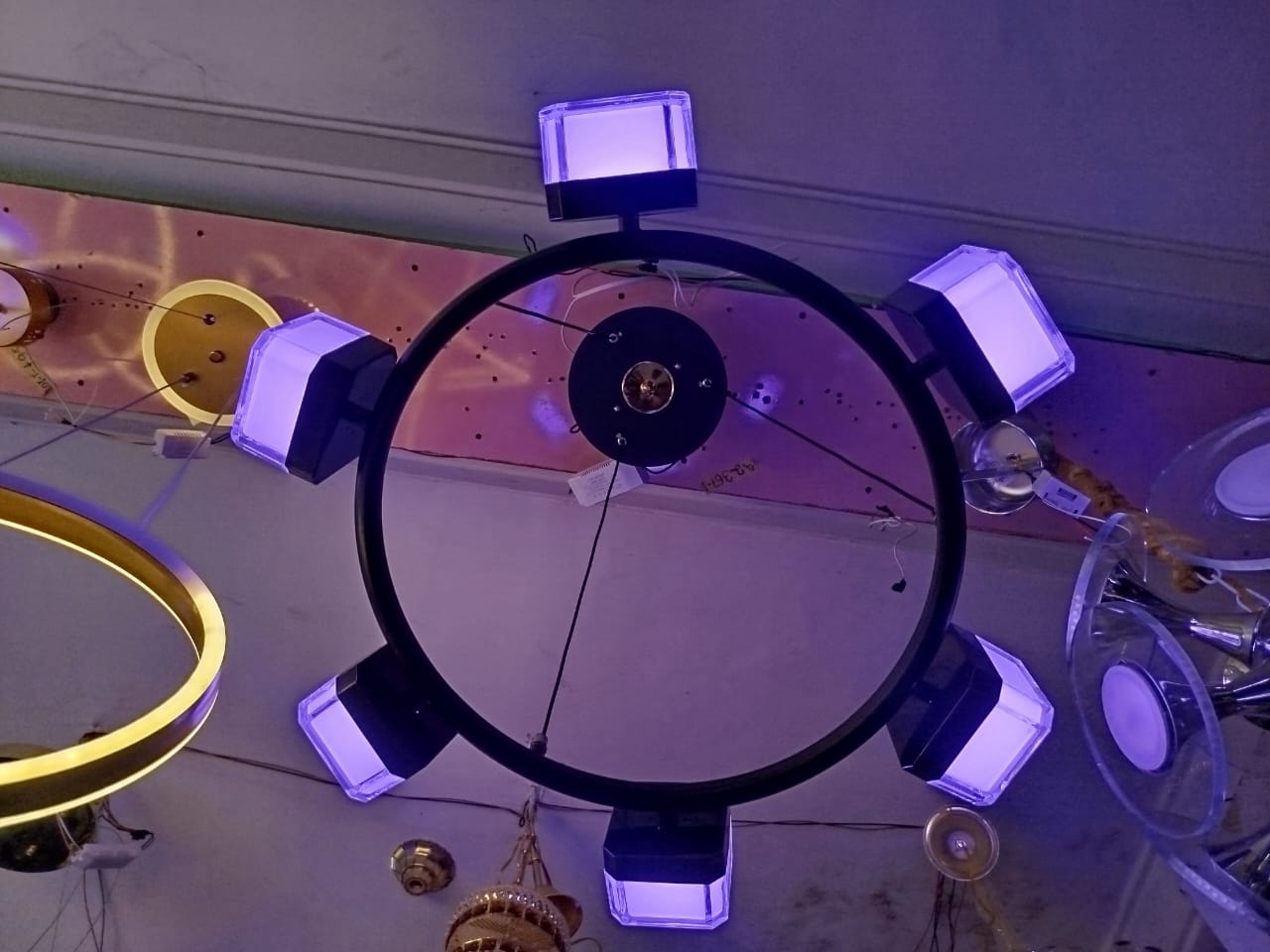 Modern Hexagonal LED Ring Chandelier – Ambient Series