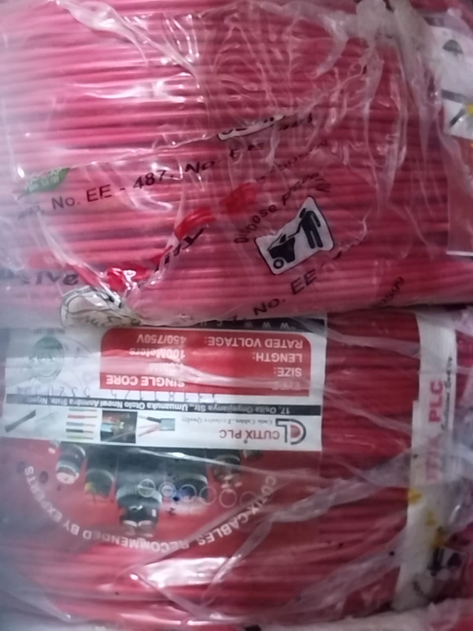 Cutix PLC High-Quality Single Core Electrical Cable – 100M Roll